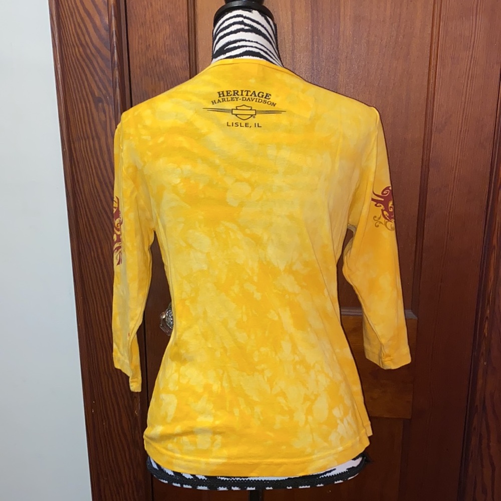 Harley Davidson, Lisle, Illinois tie-dye, three-quarter sleeve size med - Picture 3 of 4